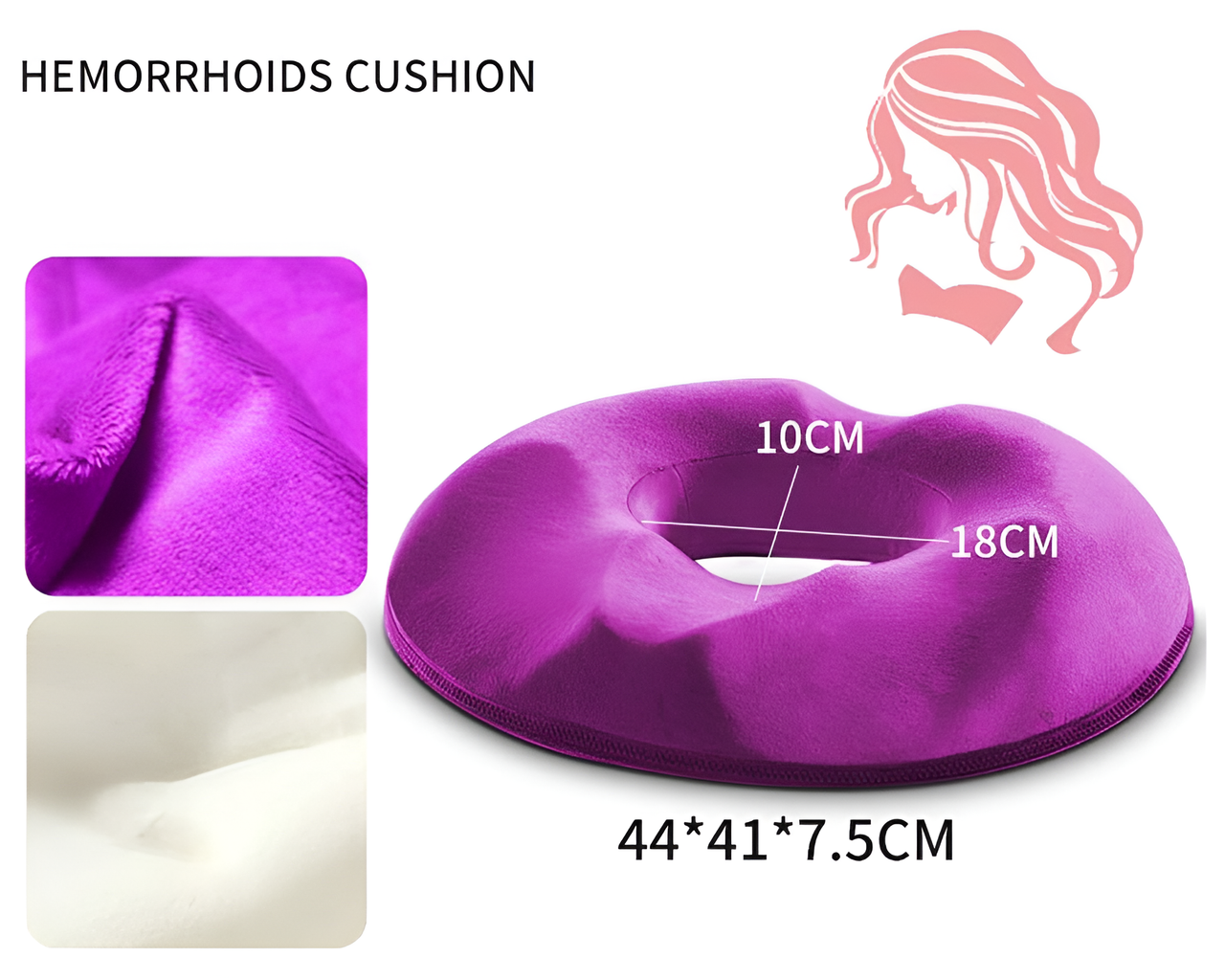 Memory Foam Donut Seat Cushion portable design