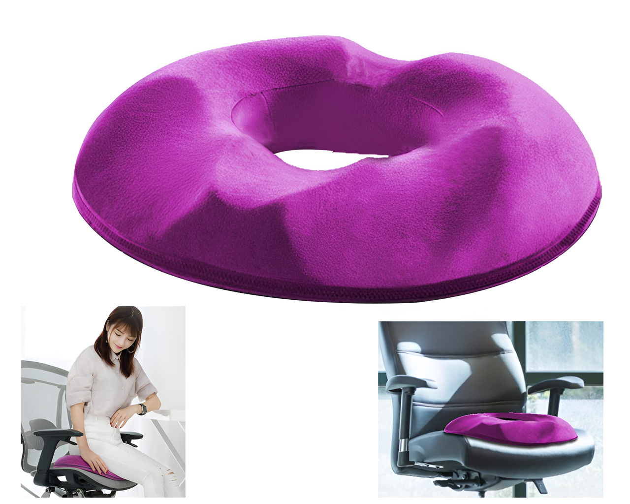 Memory Foam Donut Seat Cushion removable cover