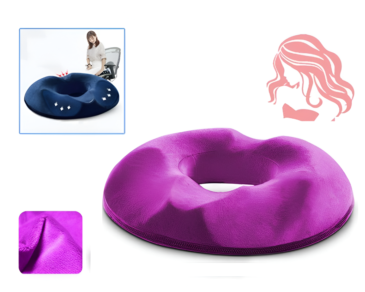 Memory Foam Donut Seat Cushion breathable cover