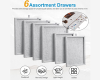 Thumbnail for Puzzle table with 6 functional drawers open