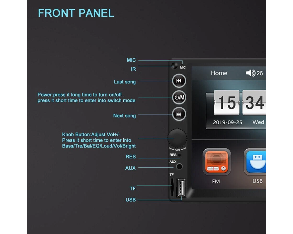 Car stereo with AUX input