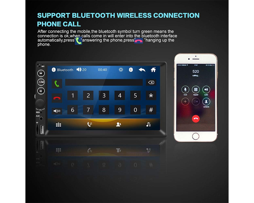 MP5 player interface on car stereo
