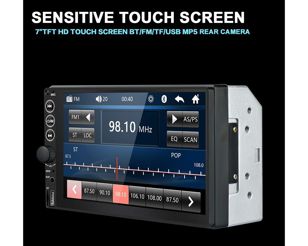 Car stereo installed in dashboard