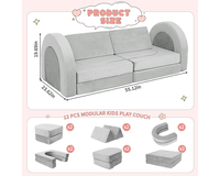 Thumbnail for Modular Kids Play Couch Foam Sofa Set 12pcs