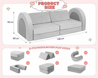 Thumbnail for Modular Kids Play Couch Foam Sofa Set 12pcs