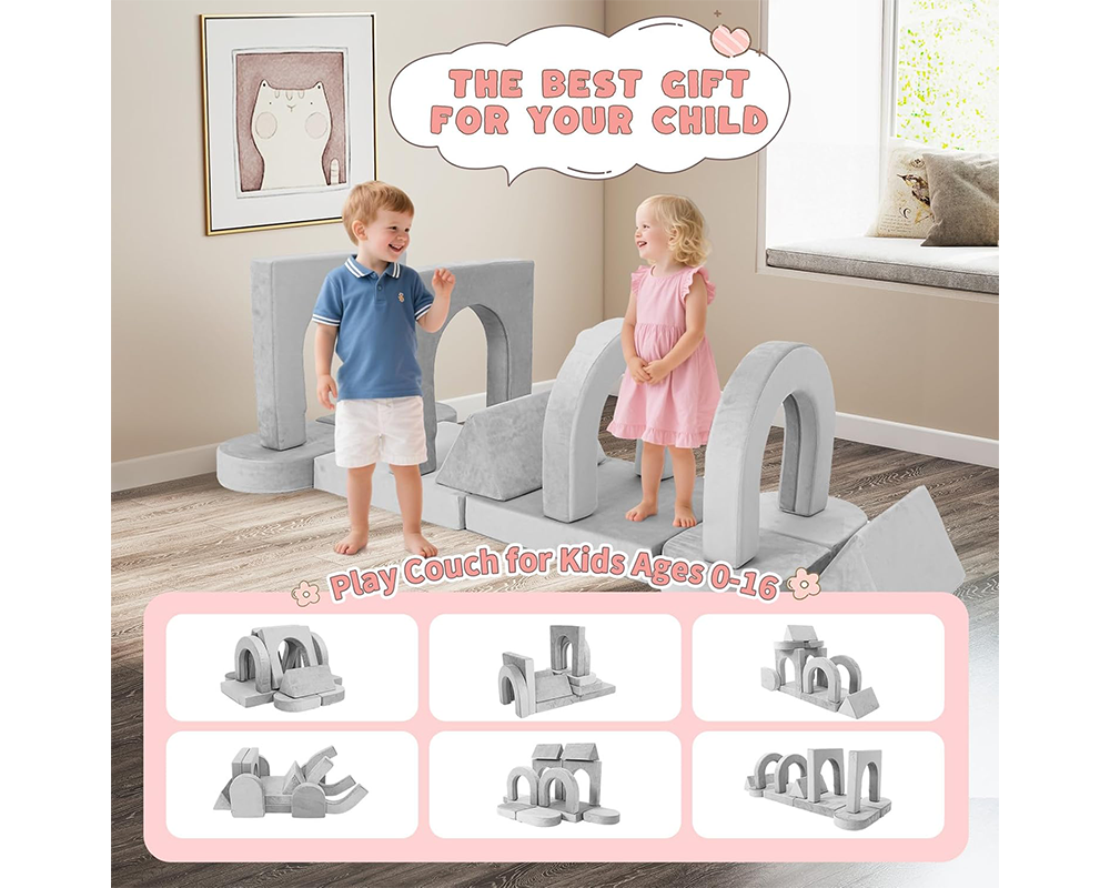 Modular Kids Play Couch Foam Sofa Set 12pcs
