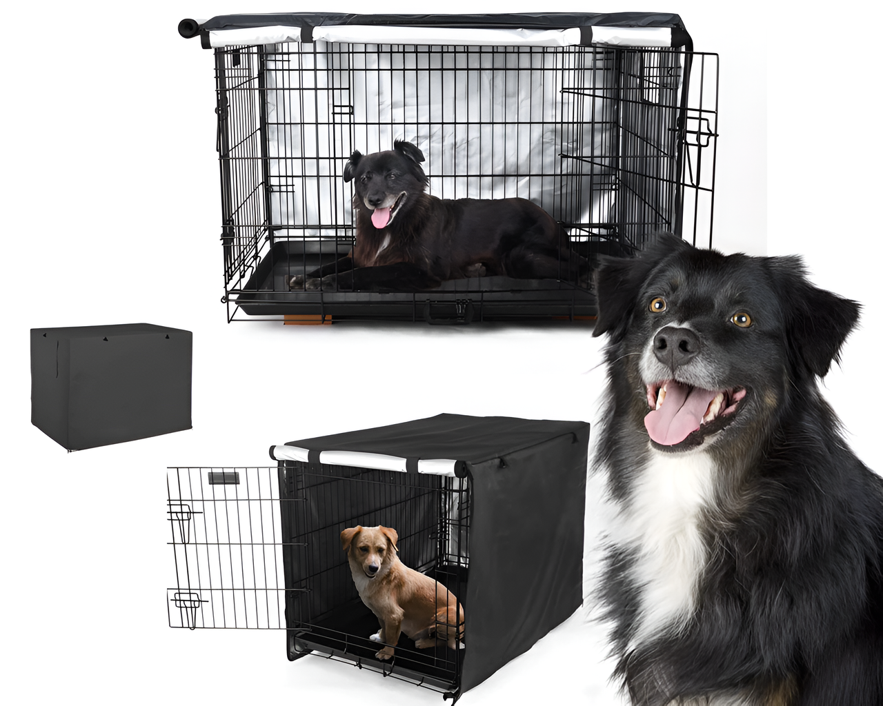 Dog Crate Cover 48 Inch Waterproof Dog Crate Cover with Zipper Access Panels