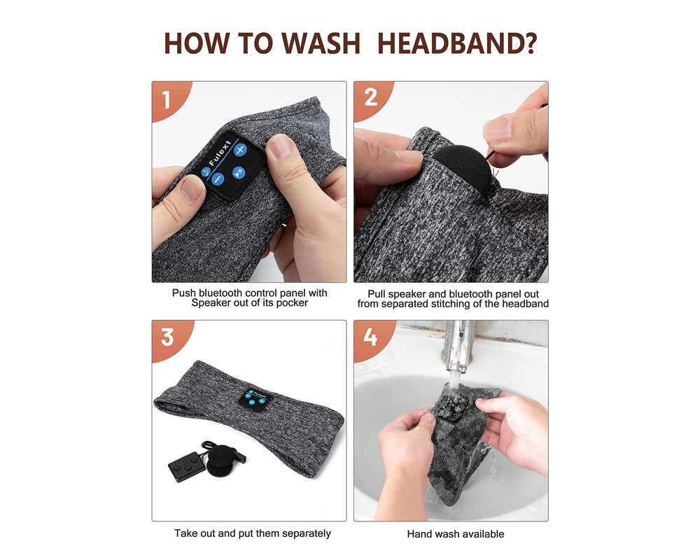 Bluetooth 5.2 Sleeping Headphones Headband Sports Wireless Earphones Music Sleeping Eye Mask Sleep Earbuds for Side Sleepers Workout Running Cool Unique Gifts