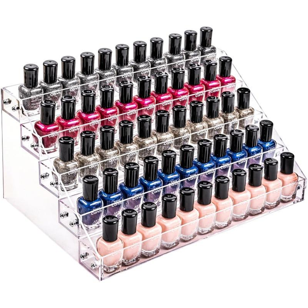 Nail polish rack stand 5 layer clear acrylic