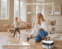 Thumbnail for Ergonomic handheld steam cleaner showcasing its compact design and included brush attachments.