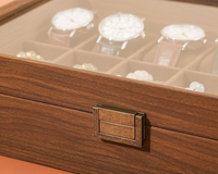 Thumbnail for 12 Slot Wooden Watch Display Case with Glass Lid Watch Box Organiser