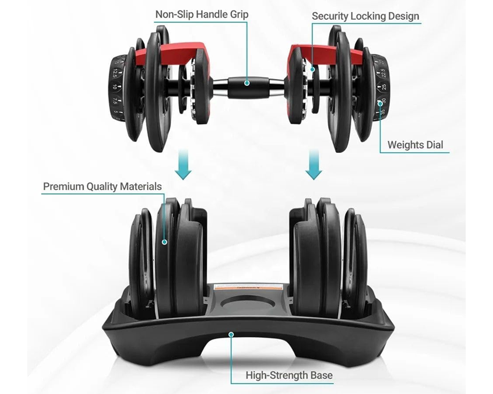 Adjustable Dumbbells 40Kg 2PCS Set
