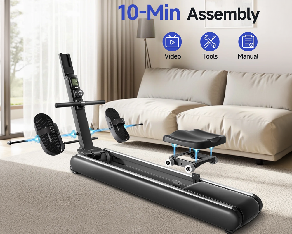 16 Levels Rowing Machines Dual Slide Rail
