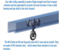 Thumbnail for 4 Wheel Unistrut Trolley Rollers