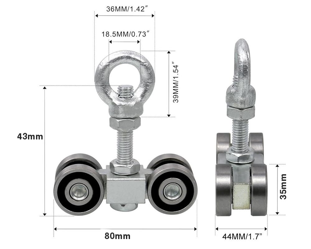 4 Wheel Unistrut Trolley Rollers