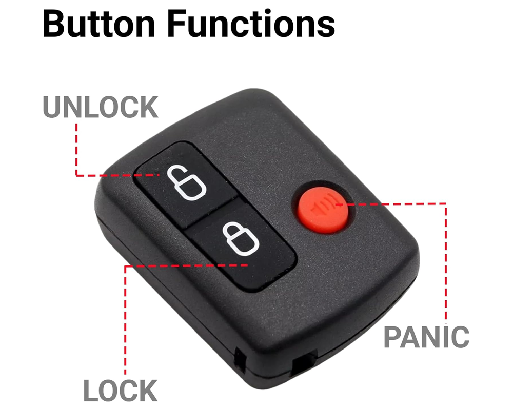 Back view of Ford Falcon BA BF key fob remote control