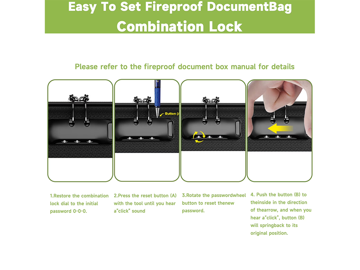 Fireproof File Organizer with Lock