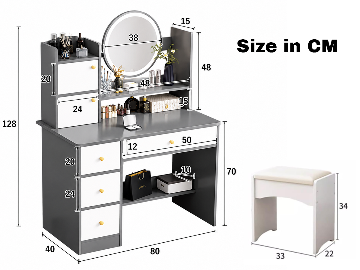 Dressing Table with LED Mirror