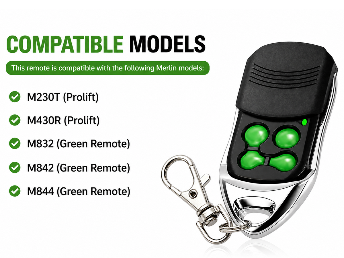 Merlin M842 M832 M844 Garage Remote Replacement