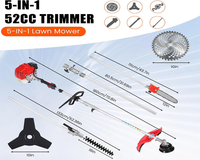 Thumbnail for Petrol Garden Multi Tool 5 in 1 Grass Trimming and Cutting Set