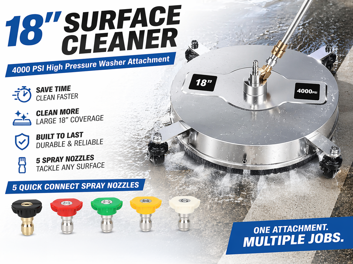 18" Pressure Washer Surface Cleaner with accessories