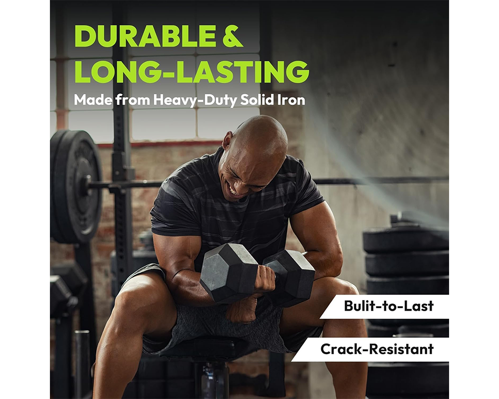 5KG Hex Dumbbells Rubber Encased Fitness Weights Pair