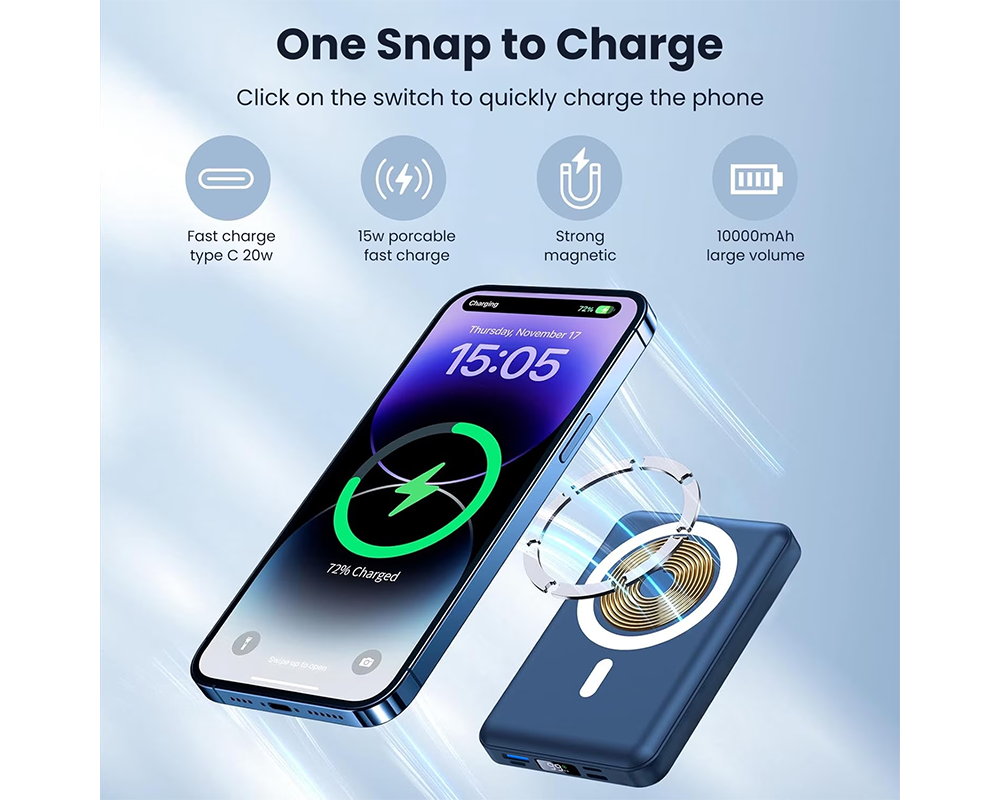 10000mah Wireless Charging Power Bank