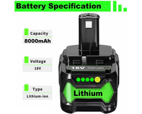 Thumbnail for Ryobi 18V Battery 8000mAh Replacement Battery