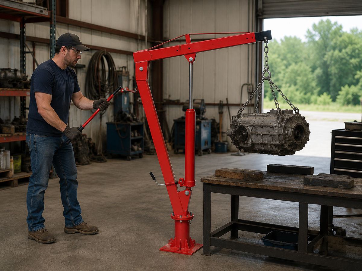 Engine Hoist Crane 900Kg Swivel Base Hydraulic Lifting Deck Hoist