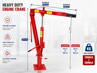 Thumbnail for Engine Hoist Crane 900Kg Swivel Base Hydraulic Lifting Deck Hoist