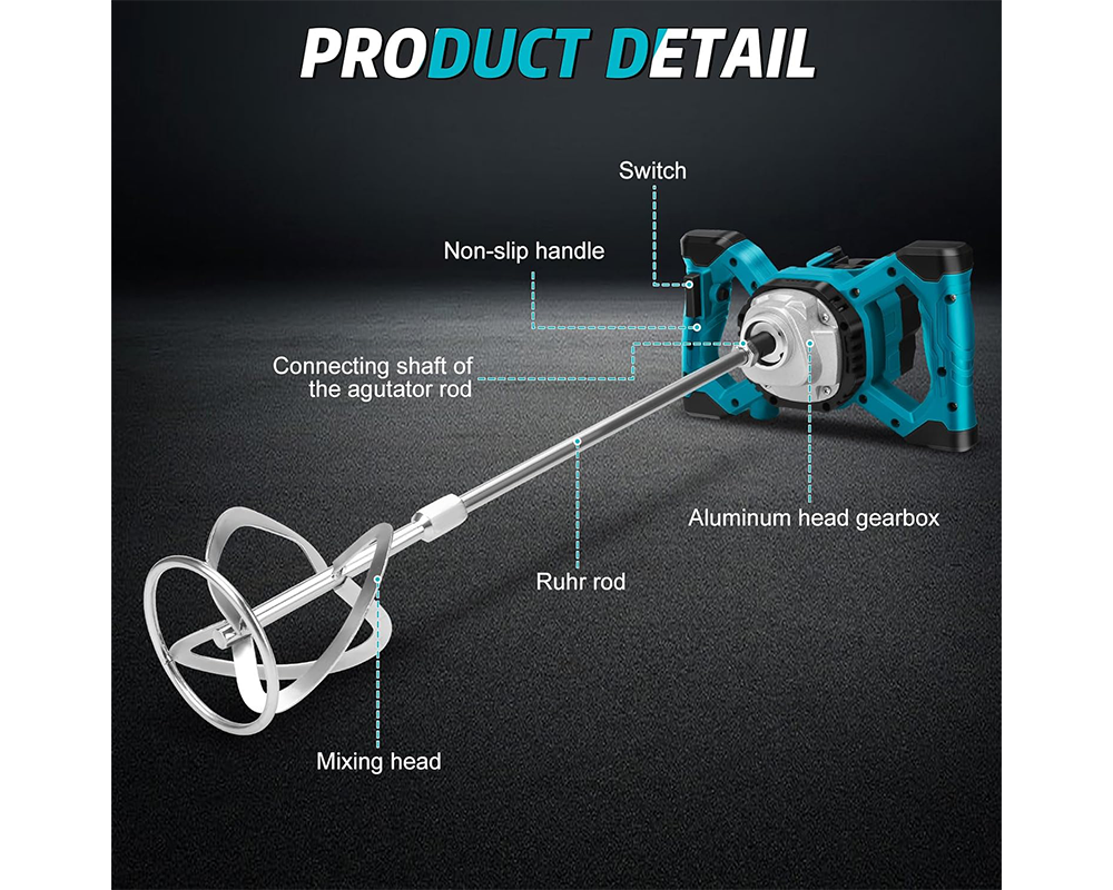 Cordless Paint Mixer Makita 21V Compatible