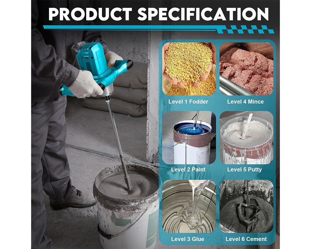 Cordless Paint Mixer Makita 21V Compatible