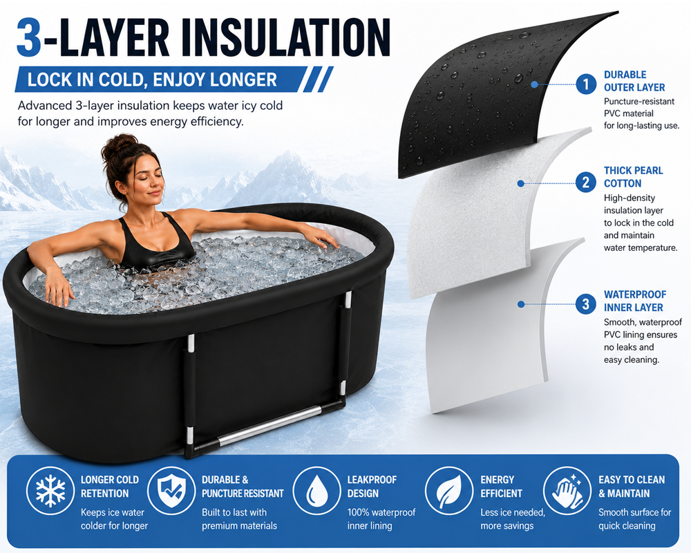 Portable Ice Bath Tub With Lid