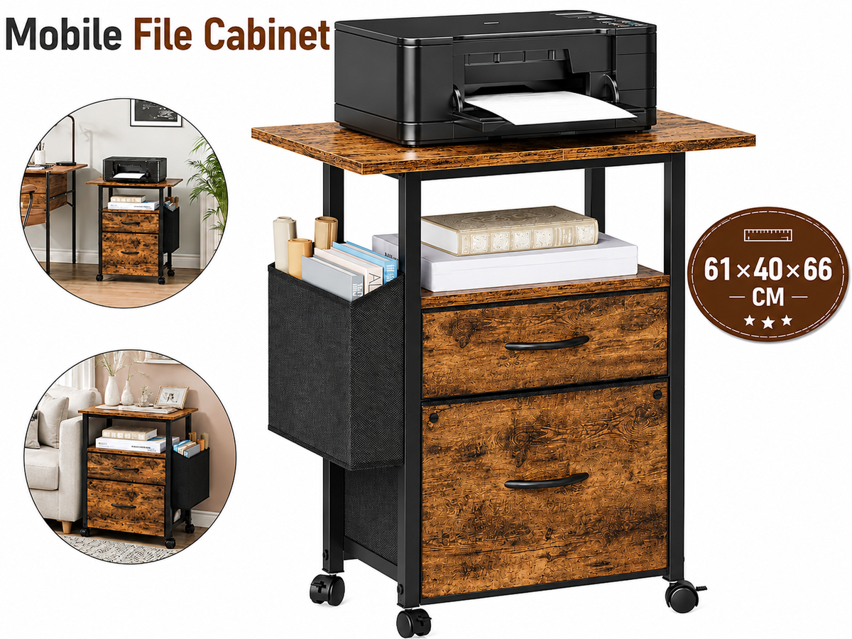 2 Drawer File Cabinet Mobile Filing Cabinet