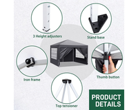 Thumbnail for Gazebo 3X3 Outdoor Marquee Gazebos Wedding Party Camping Tent 4 Wall Panels