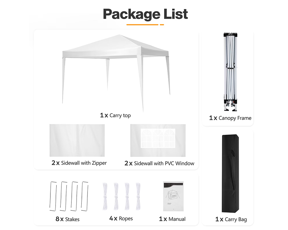 Foldable Outdoor Pop Up Gazebo 3x3M