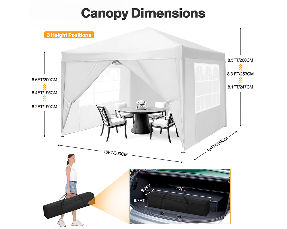 Foldable Outdoor Pop Up Gazebo 3x3M