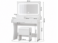 Thumbnail for Dressing Table – 80CM Dressing Table with Mirror LED Lights