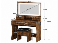 Thumbnail for Dressing Table – 80CM Dressing Table with Mirror LED Lights