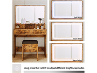 Thumbnail for Dressing Table – 80CM Dressing Table with Mirror LED Lights