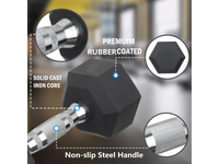 Thumbnail for 15kg Rubber Hex Dumbbell