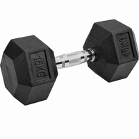 Thumbnail for 15kg Rubber Hex Dumbbell
