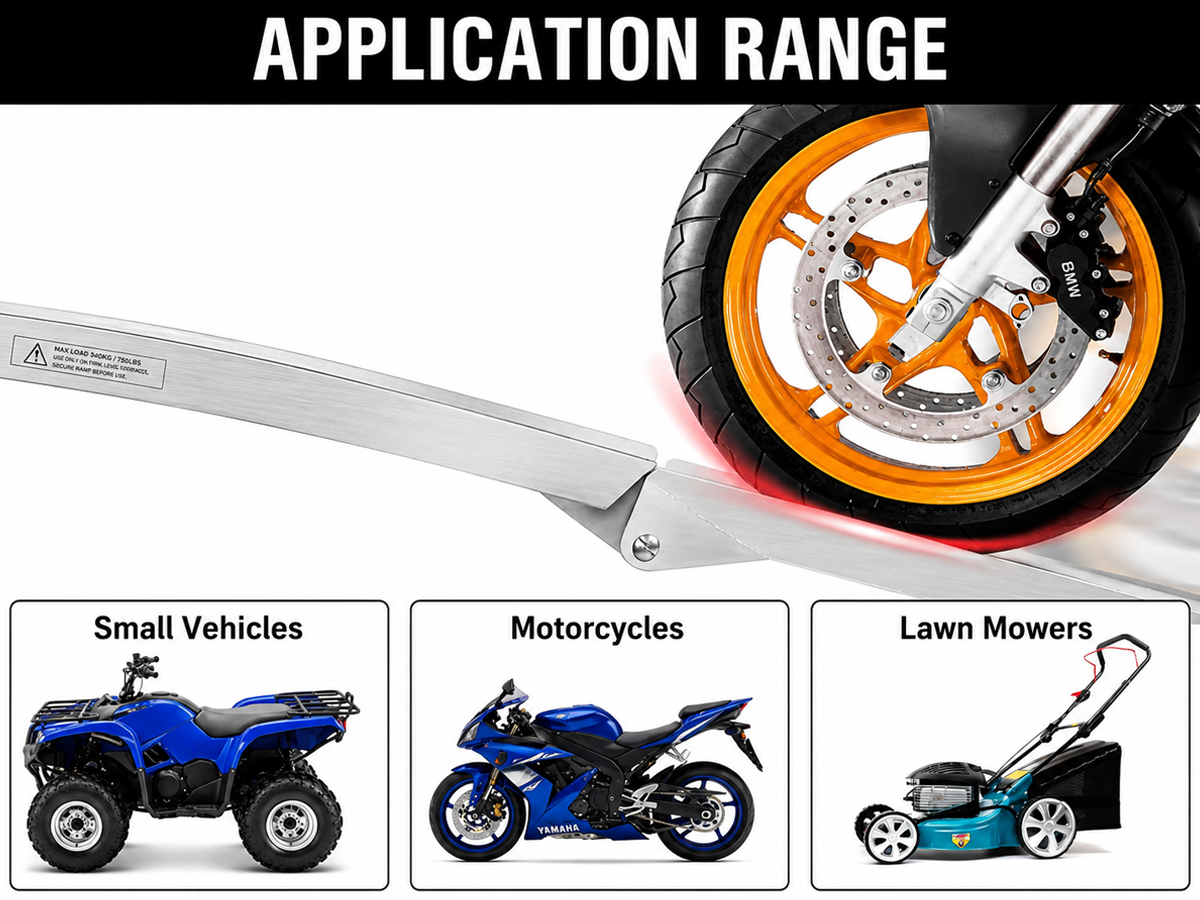 Aluminum Folding Ramps ATV Mower Loading Ramps Pair