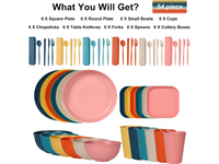 Thumbnail for 54 PCS Camping Crockery Set