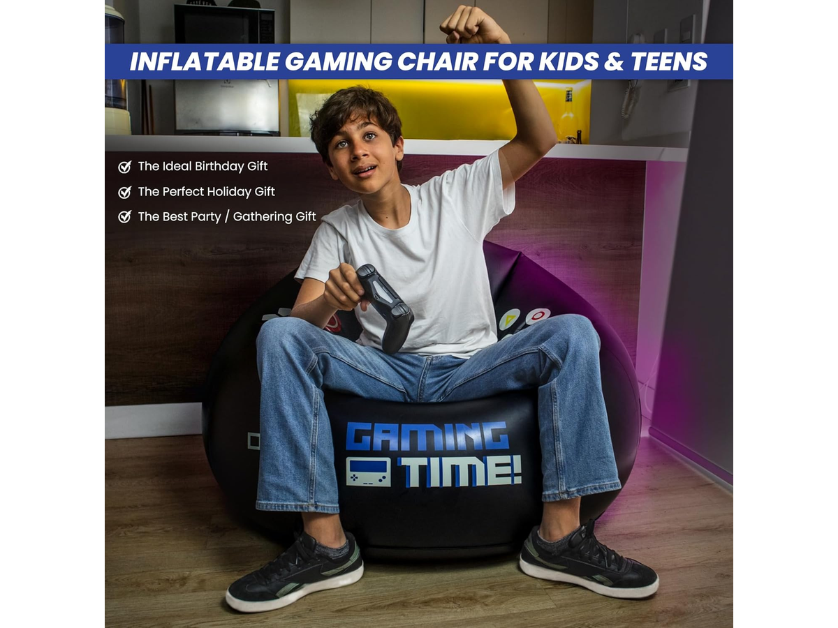 Inflatable Gaming Chair Portable Lounge Chair with Cup Holder
