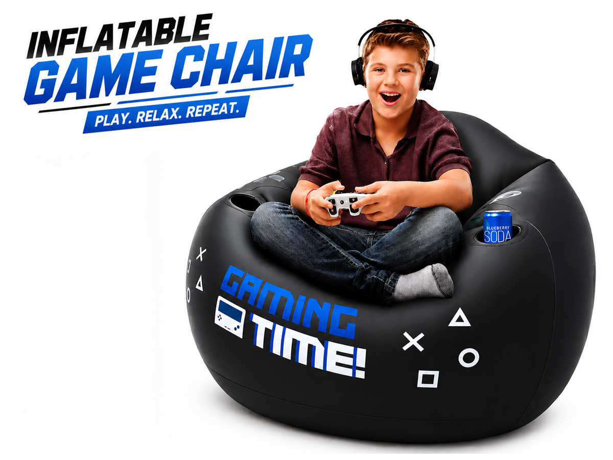 Inflatable Gaming Chair Portable Lounge Chair with Cup Holder