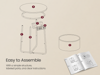 Thumbnail for ide Table with Charging Station Round End Table