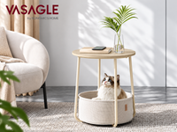 Thumbnail for Round Side Table with Fabric Basket