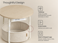 Thumbnail for ide Table with Charging Station Round End Table