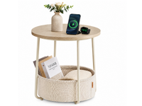Thumbnail for Round Side Table with Fabric Basket